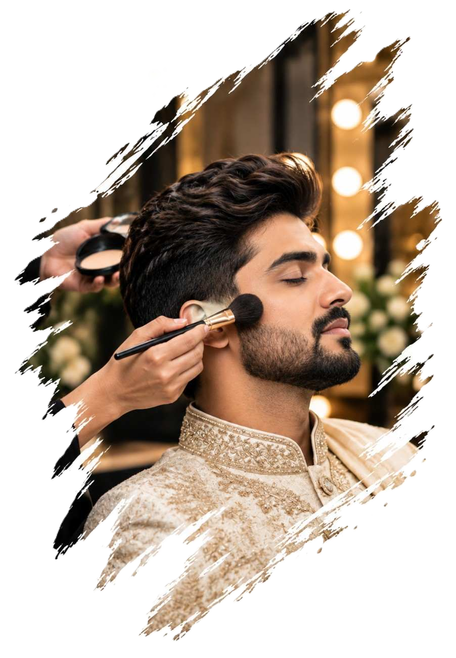 Groom and bridal makeup service