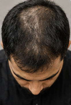 Before the scalp treatment